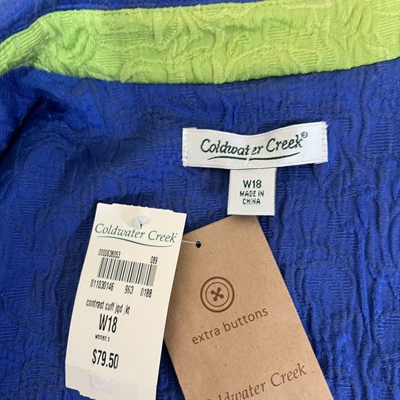 Coldwater Creek Contrasting Cuff Jacquard Jacket sz 18W New with tags. - Picture 3 of 8